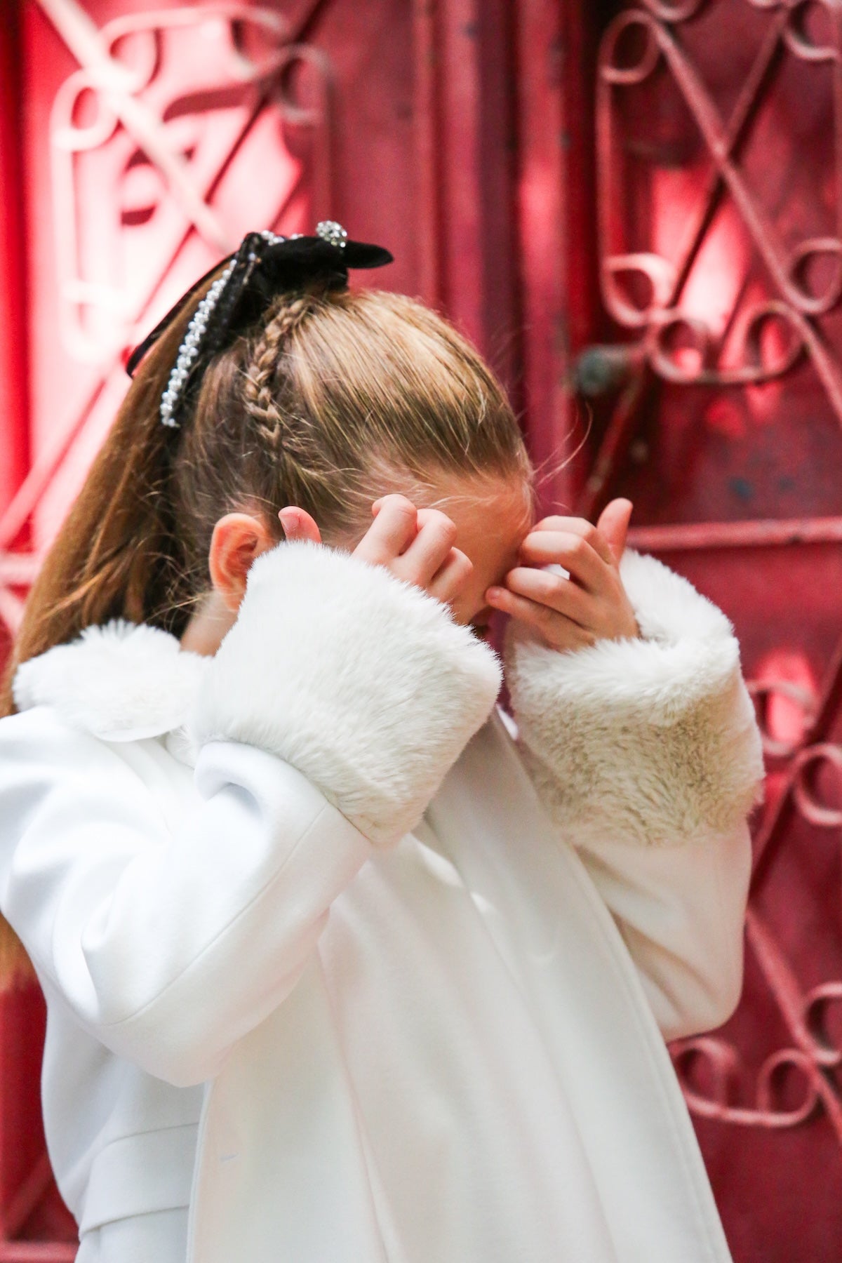 Ivory Coat with Fur Detail