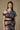 Navy & Brown Satin Cupro Dress