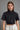 Black Wool Lace-Up Top