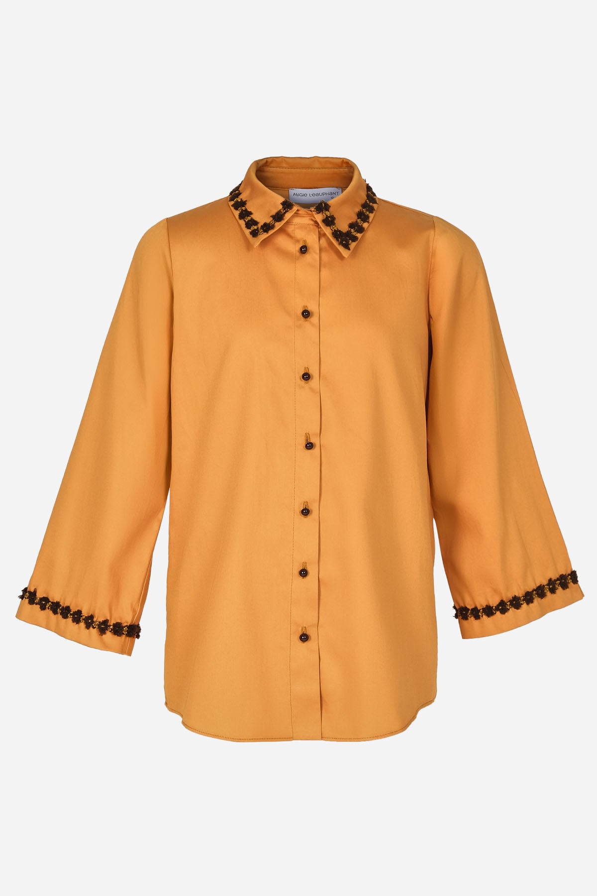 Burnt Orange Satin Poplin Shirt