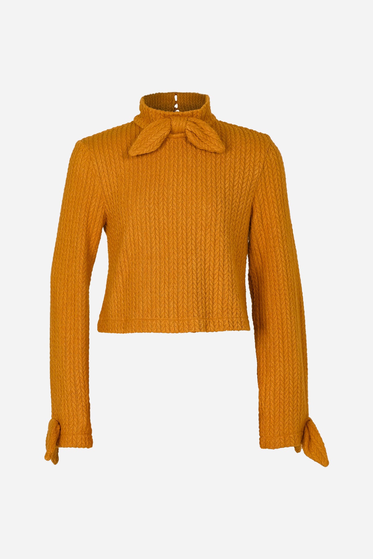 Cable Knit Orange Sweater