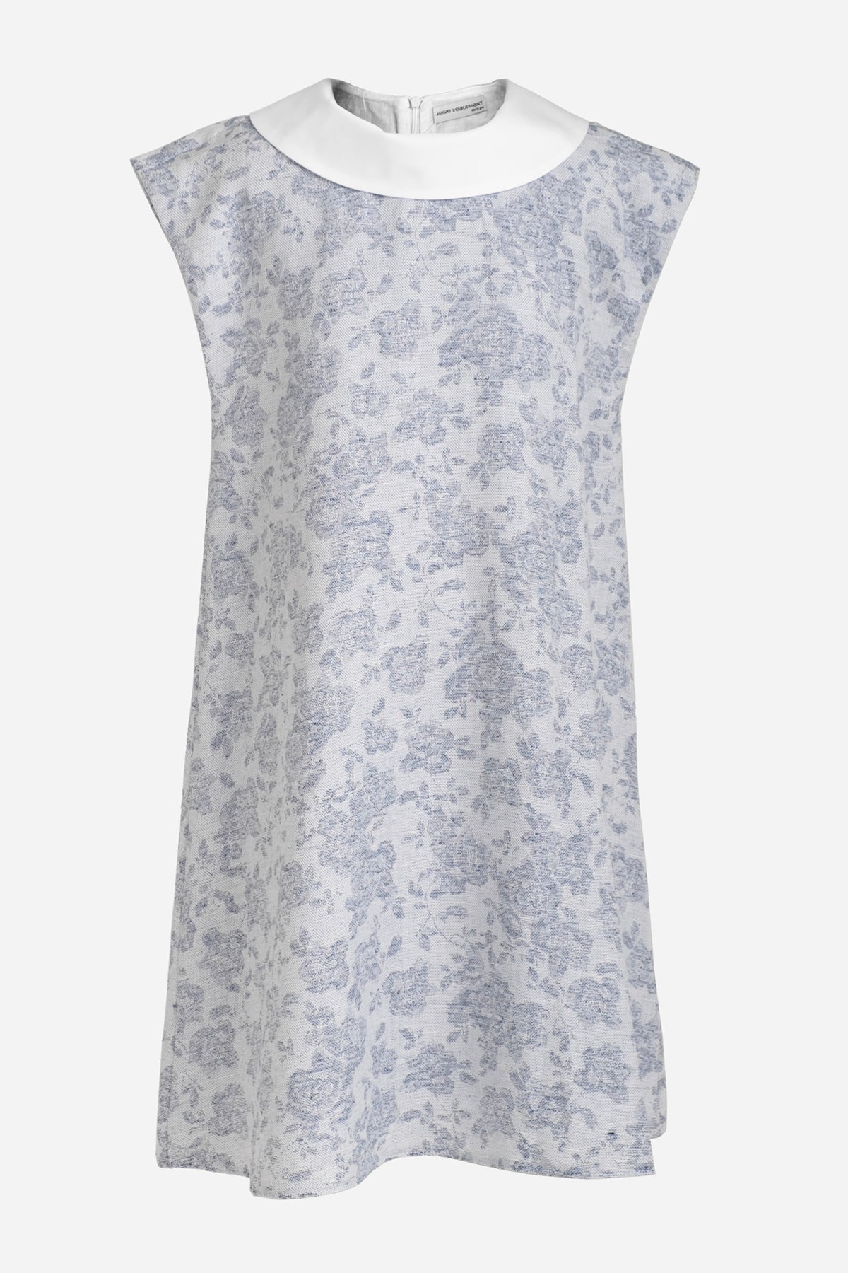 Floral Patterned Linen Blend Jacquard Dress