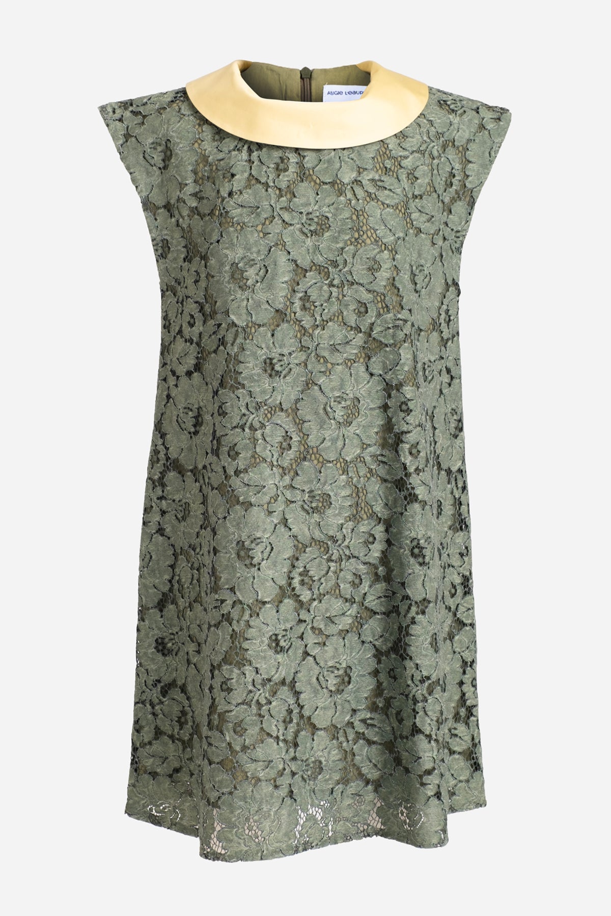 Olive Green Oil Washed Lace Dress