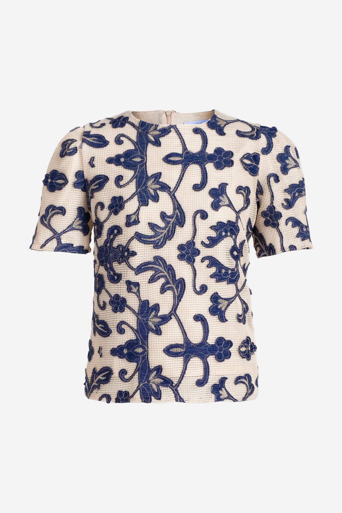 Navy Blue And Beige Top