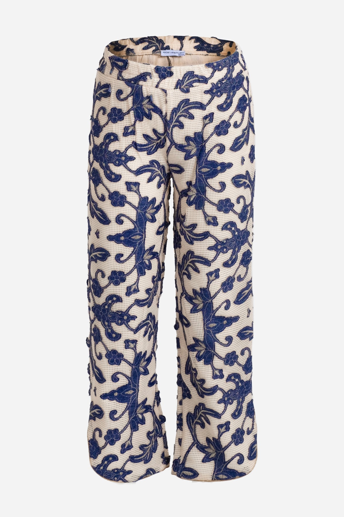 Navy Blue And Beige Trousers