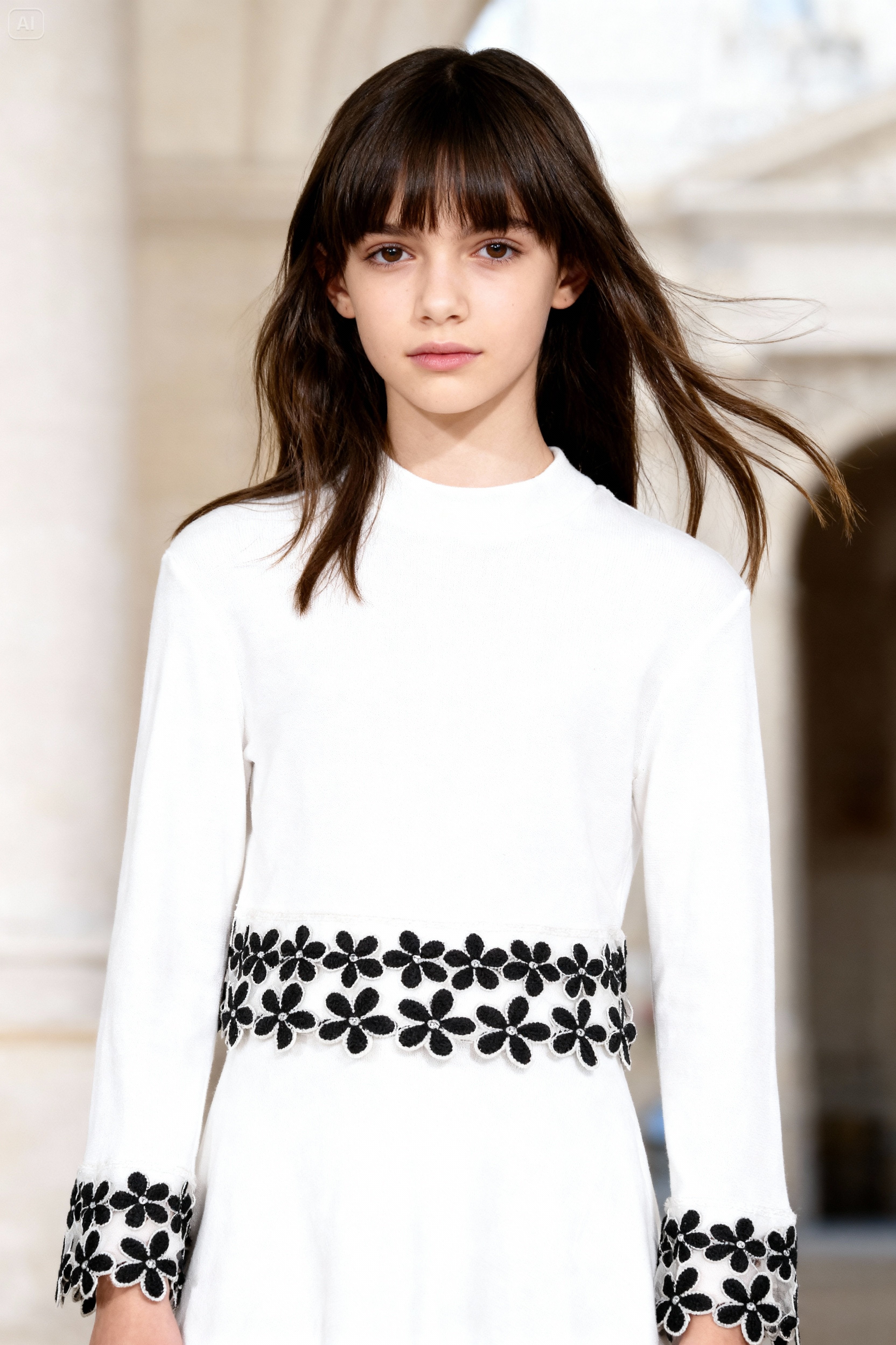 Çiçek Aplike Detaylı Kazak